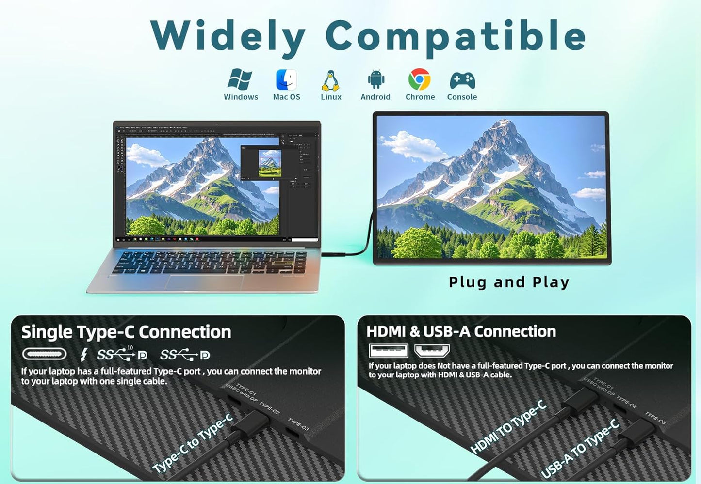 16" Portable Monitor for Laptop-2560 x 1600 Pixels