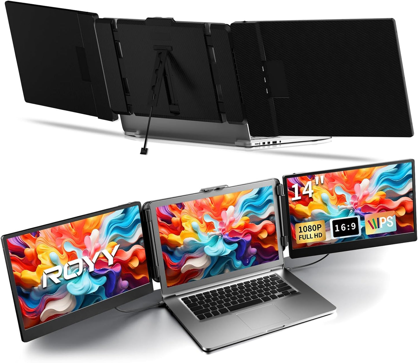 ROYY 14" Laptop Screen Extender Triple Monitor
