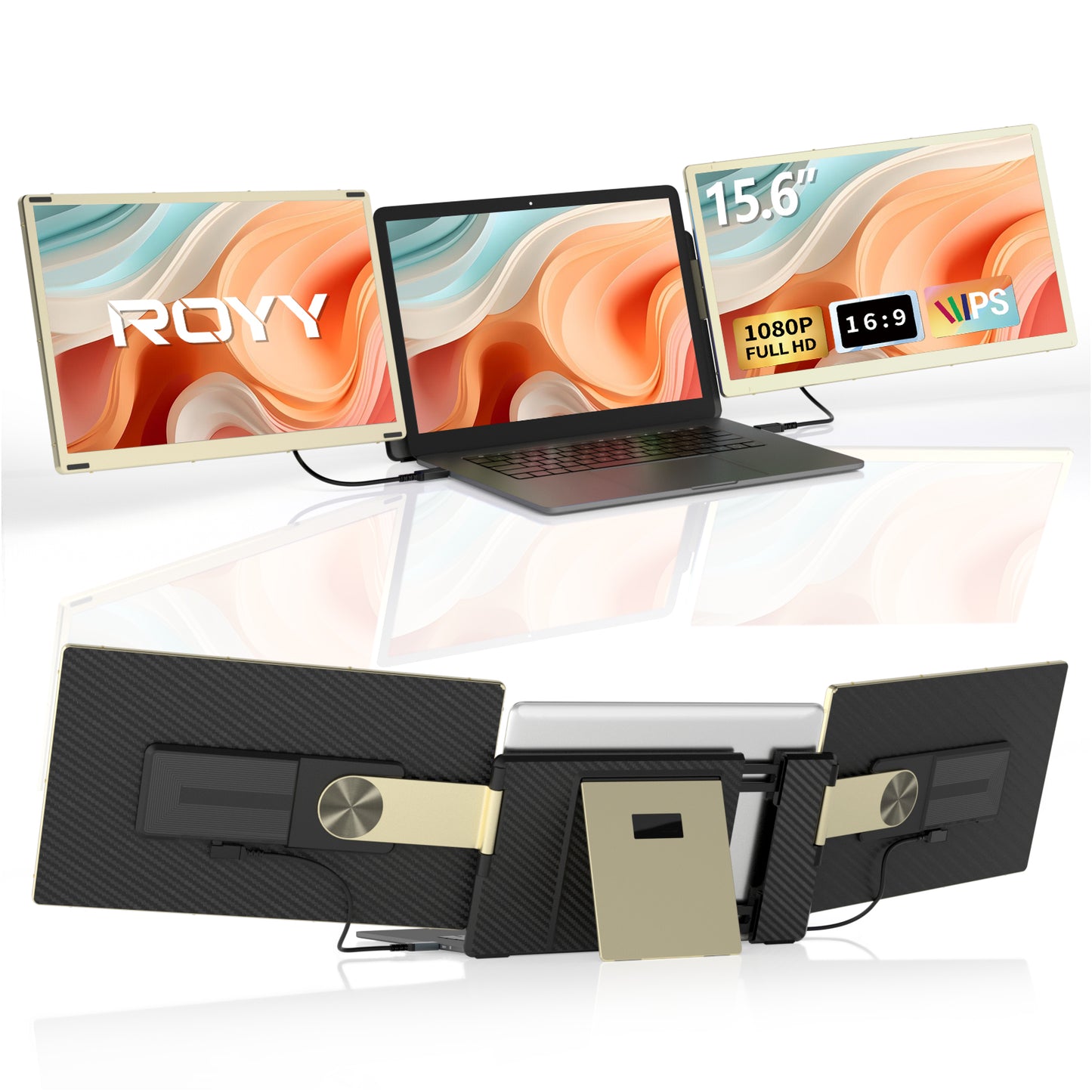 ROYY 15.6" Laptop Screen Extender Triple Monitor