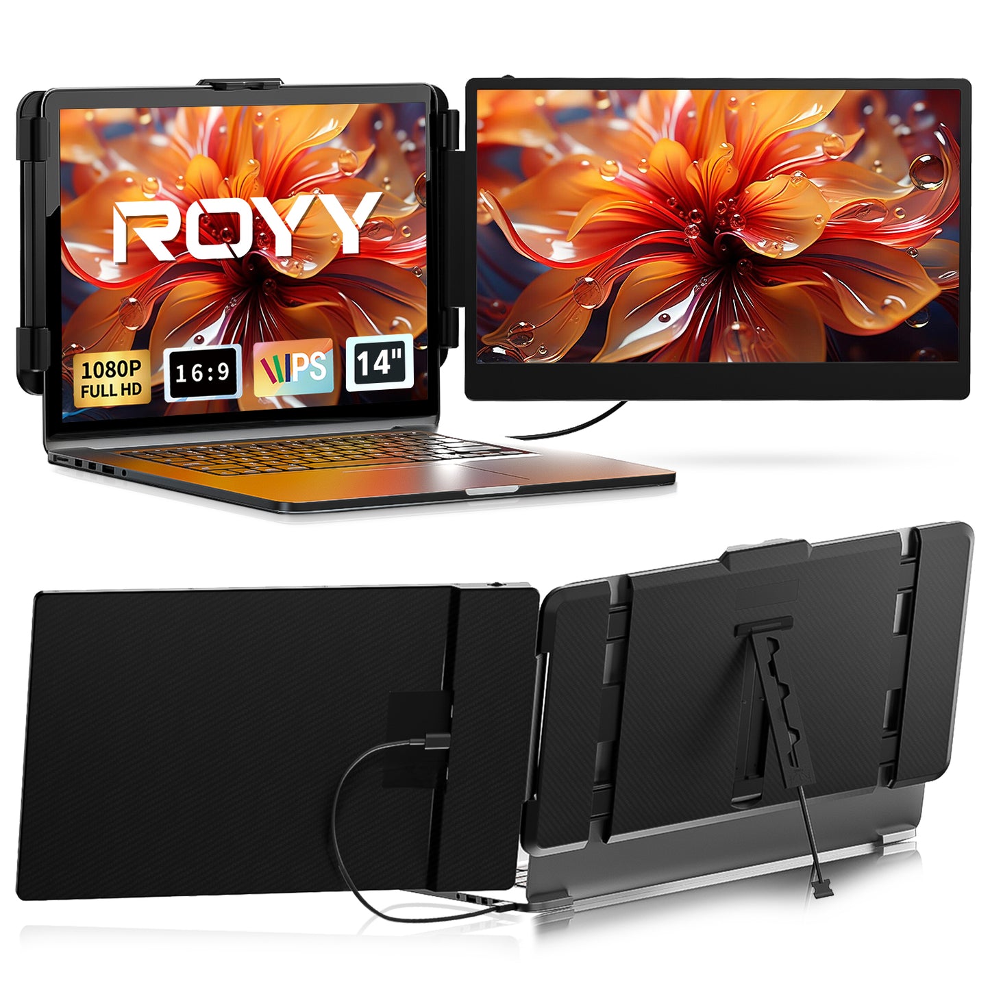 ROYY 14" Laptop Screen Extender Dual Monitor