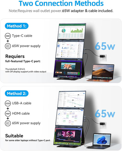 ROYY 15.6" Quad Laptop Screen Extender