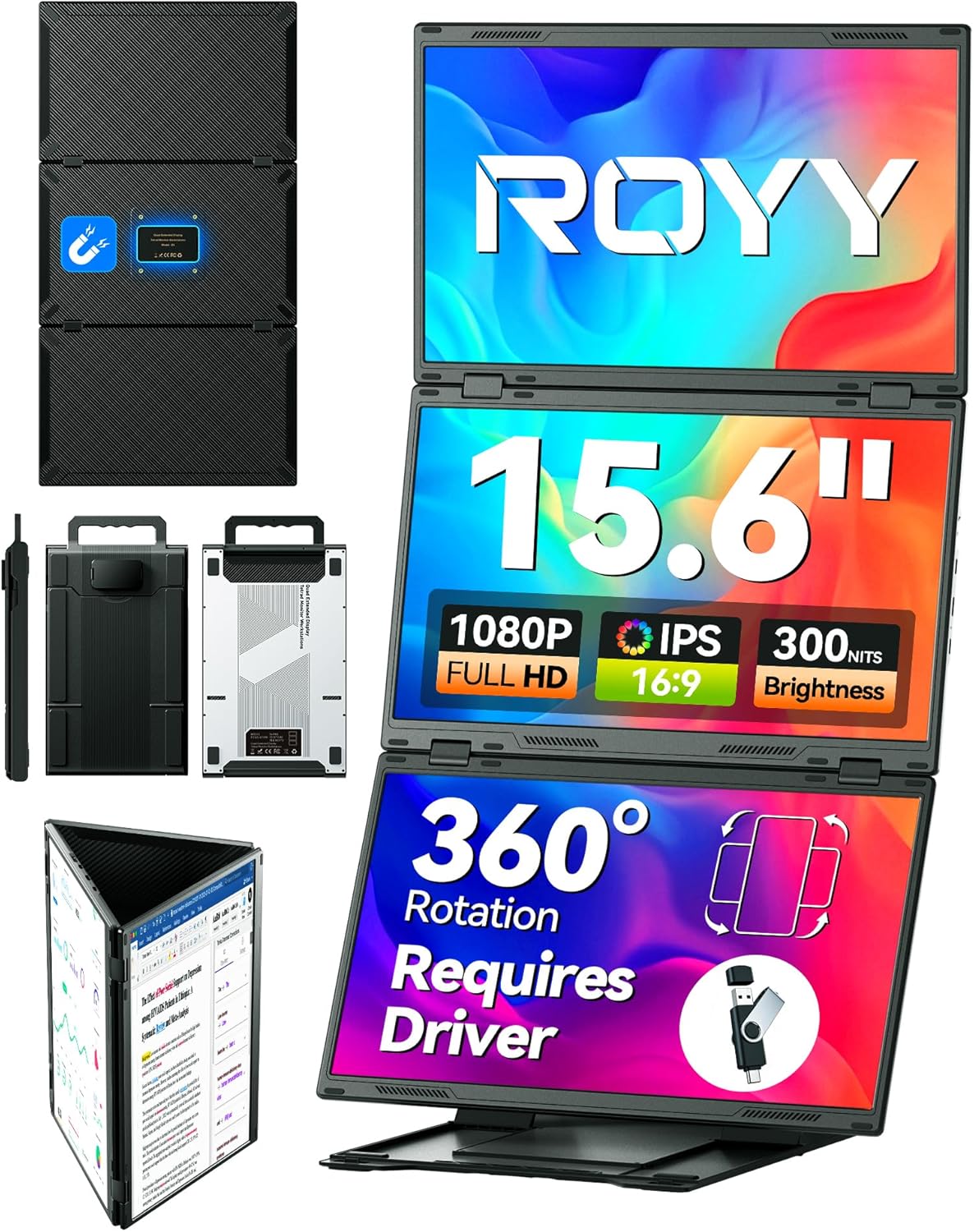 ROYY 15.6" Quad Laptop Screen Extender