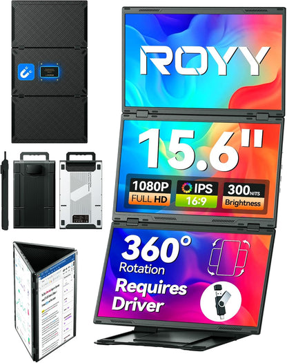 ROYY 15.6" Quad Laptop Screen Extender