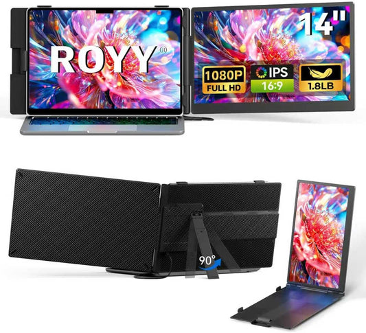 ROYY A5 Laptop Monitor Extender, 14" Portable Laptop Screen