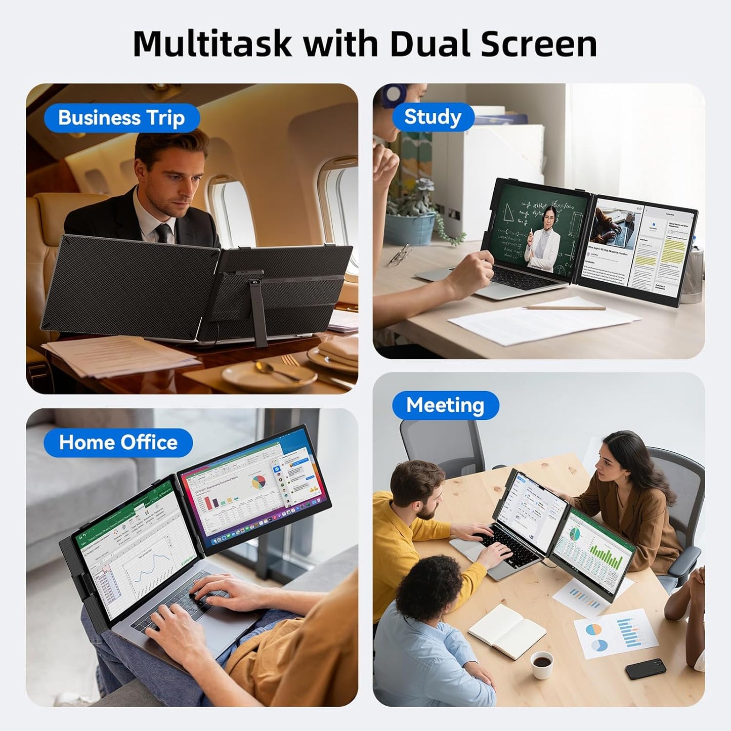 ROYY A5 Laptop Monitor Extender, 14" Portable Laptop Screen