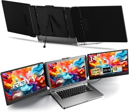 ROYY 14" Laptop Screen Extender Triple Monitor
